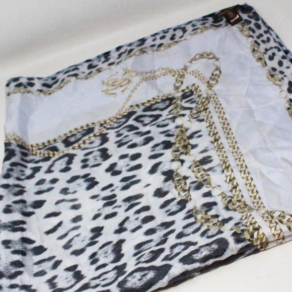 ROBERTO CAVALI #43096 Blue Silk Scarf - Picture 2 of 4